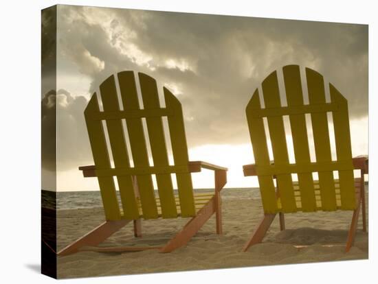 Lounge Chair Facing Caribbean Sea, Placencia, Stann Creek District, Belize-Merrill Images-Stretched Canvas