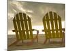 Lounge Chair Facing Caribbean Sea, Placencia, Stann Creek District, Belize-Merrill Images-Mounted Photographic Print