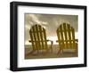 Lounge Chair Facing Caribbean Sea, Placencia, Stann Creek District, Belize-Merrill Images-Framed Photographic Print