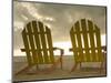 Lounge Chair Facing Caribbean Sea, Placencia, Stann Creek District, Belize-Merrill Images-Mounted Photographic Print