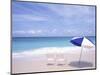 Lounge Chairs and Umbrella on the Beach-Bill Bachmann-Mounted Photographic Print