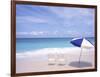 Lounge Chairs and Umbrella on the Beach-Bill Bachmann-Framed Photographic Print