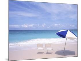 Lounge Chairs and Umbrella on the Beach-Bill Bachmann-Mounted Photographic Print