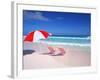 Lounge Chairs and Umbrella on the Beach-Bill Bachmann-Framed Photographic Print