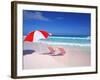 Lounge Chairs and Umbrella on the Beach-Bill Bachmann-Framed Photographic Print