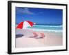 Lounge Chairs and Umbrella on the Beach-Bill Bachmann-Framed Photographic Print