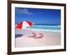 Lounge Chairs and Umbrella on the Beach-Bill Bachmann-Framed Photographic Print