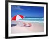 Lounge Chairs and Umbrella on the Beach-Bill Bachmann-Framed Photographic Print