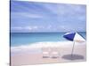 Lounge Chairs and Umbrella on the Beach-Bill Bachmann-Stretched Canvas