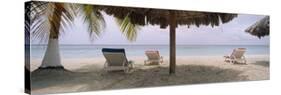 Lounge Chairs on 7-Mile Beach, Negril, Jamaica-null-Stretched Canvas