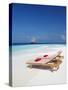 Lounge Chairs on Beach and Yacht, Maldives, Indian Ocean, Asia-Sakis Papadopoulos-Stretched Canvas