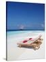 Lounge Chairs on Beach and Yacht, Maldives, Indian Ocean, Asia-Sakis Papadopoulos-Stretched Canvas