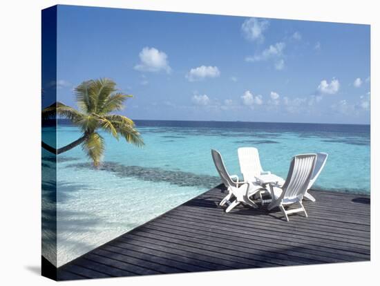 Lounge Chairs on the Beach-null-Stretched Canvas