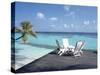 Lounge Chairs on the Beach-null-Stretched Canvas