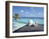 Lounge Chairs on the Beach-null-Framed Photographic Print