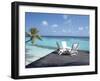 Lounge Chairs on the Beach-null-Framed Photographic Print