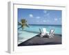 Lounge Chairs on the Beach-null-Framed Photographic Print