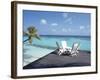 Lounge Chairs on the Beach-null-Framed Photographic Print