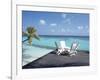 Lounge Chairs on the Beach-null-Framed Photographic Print