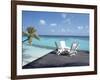 Lounge Chairs on the Beach-null-Framed Photographic Print