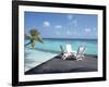 Lounge Chairs on the Beach-null-Framed Photographic Print