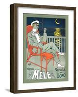 Lounging in Mele Fashion and under a Crescent Moon-Franz Laskoff-Framed Art Print