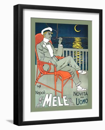 Lounging in Mele Fashion and under a Crescent Moon-Franz Laskoff-Framed Art Print