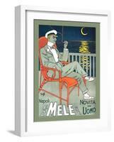 Lounging in Mele Fashion and under a Crescent Moon-Franz Laskoff-Framed Art Print