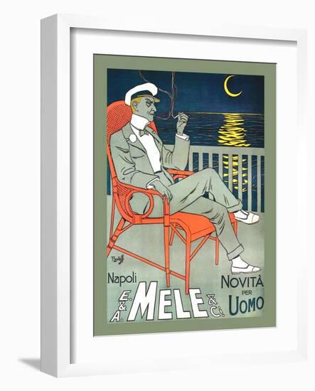 Lounging in Mele Fashion and under a Crescent Moon-Franz Laskoff-Framed Art Print