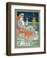 Lounging in Mele Fashion and under a Crescent Moon-Franz Laskoff-Framed Art Print