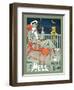 Lounging in Mele Fashion and under a Crescent Moon-Franz Laskoff-Framed Art Print