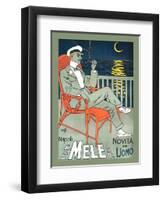 Lounging in Mele Fashion and under a Crescent Moon-Franz Laskoff-Framed Art Print