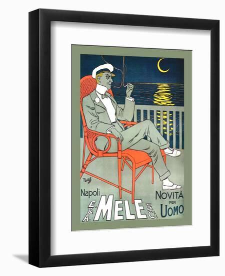 Lounging in Mele Fashion and under a Crescent Moon-Franz Laskoff-Framed Art Print