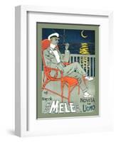 Lounging in Mele Fashion and under a Crescent Moon-Franz Laskoff-Framed Art Print