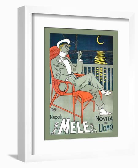 Lounging in Mele Fashion and under a Crescent Moon-Franz Laskoff-Framed Art Print