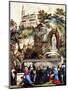 Lourdes, France, Pilgrims at the Shrine of Our Lady of Lourdes, 1890s-Currier & Ives-Mounted Art Print