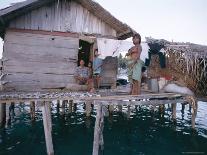 Houses and People Walking in Dry River Bed Caused by Erosion, Near Petionville, Haiti, West Indies-Lousie Murray-Photographic Print