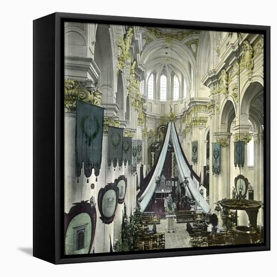 Louvain (Belgium), the Inside of Saint Michael's Church-Leon, Levy et Fils-Framed Stretched Canvas