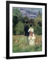 Louveciennes, Detail of Lovers-Camille Pissarro-Framed Giclee Print