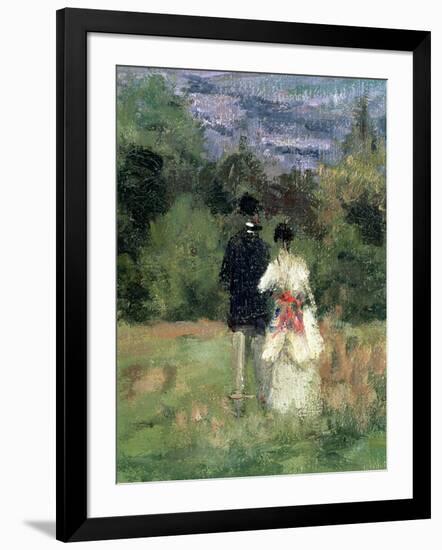 Louveciennes, Detail of Lovers-Camille Pissarro-Framed Giclee Print