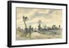 Louveciennes, Route de Saint-Germain-Camille Pissarro-Framed Art Print