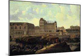 Louvre and Petit Bourbon Seen from the Seine, Paris, 17th Century-Reinier Zeeman-Mounted Giclee Print