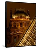 Louvre Museum at Night, Paris, France-Lisa S. Engelbrecht-Framed Stretched Canvas