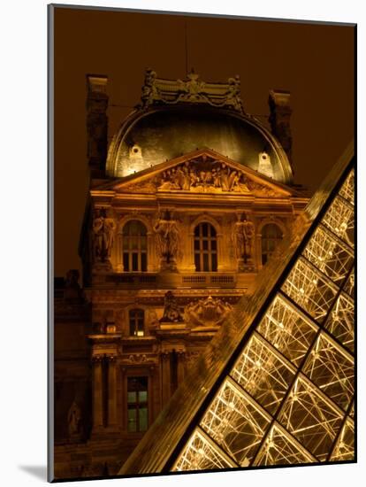 Louvre Museum at Night, Paris, France-Lisa S. Engelbrecht-Mounted Photographic Print