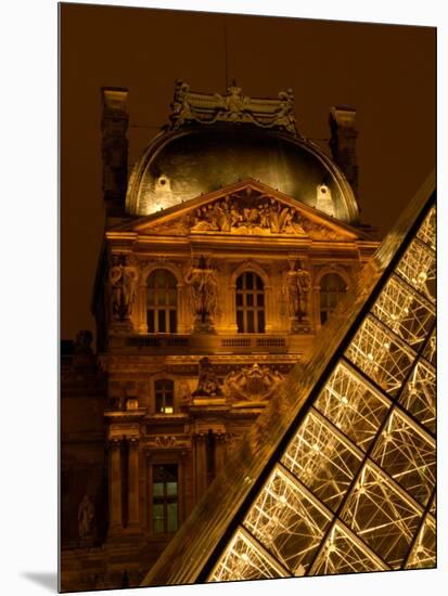 Louvre Museum at Night, Paris, France-Lisa S. Engelbrecht-Mounted Photographic Print