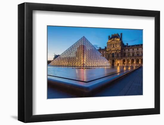 Louvre Museum Pyramid Paris-null-Framed Art Print