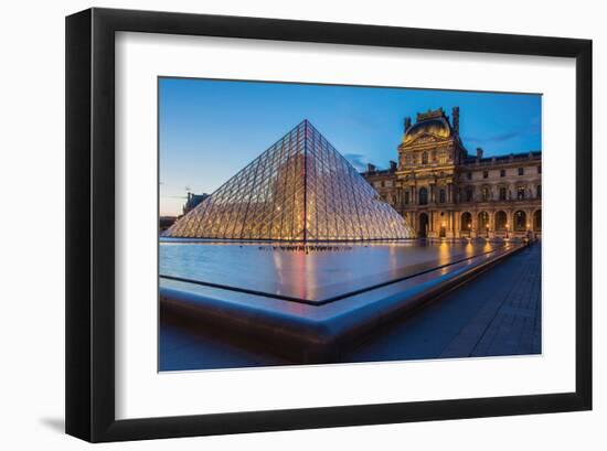 Louvre Museum Pyramid Paris-null-Framed Art Print