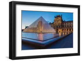 Louvre Museum Pyramid Paris-null-Framed Art Print