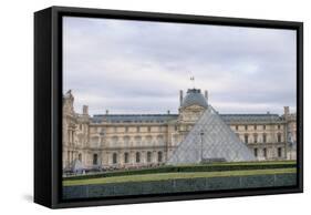 Louvre Palace And Pyramid I-Cora Niele-Framed Stretched Canvas