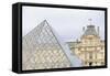 Louvre Palace And Pyramid II-Cora Niele-Framed Stretched Canvas